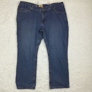 Field N Forest Jeans Womens Straight Leg Flannel Lined Blue Denim‎ Plus Short 18
